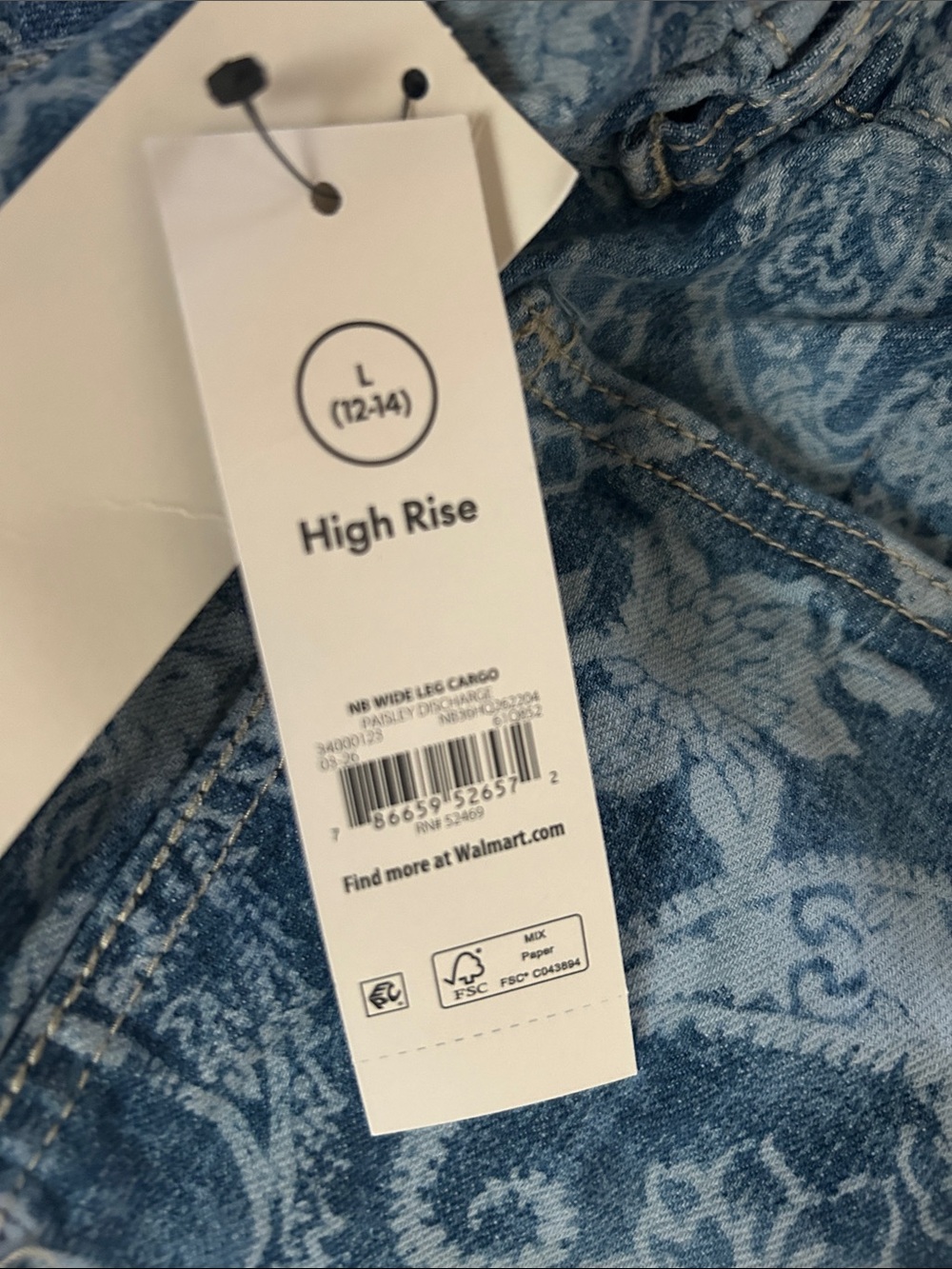 No Boundaries High Rise Blue Floral Wide Leg Jeans